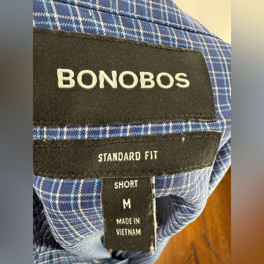 EUC Bonobos Blue Plaid Tech Button Down Shirt - Picture 8 of 10